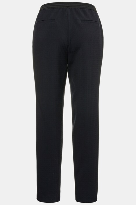 Broek Sophie, smalle pijpen, jacquardruitjes, deels elastische band