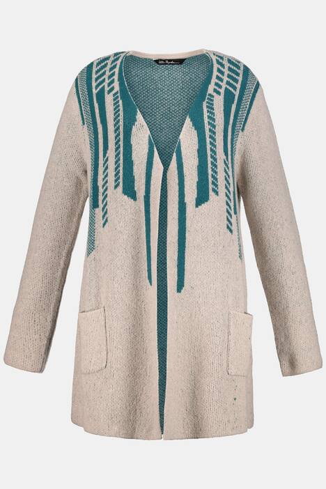 Cardigan, lang open model, 2 zakken