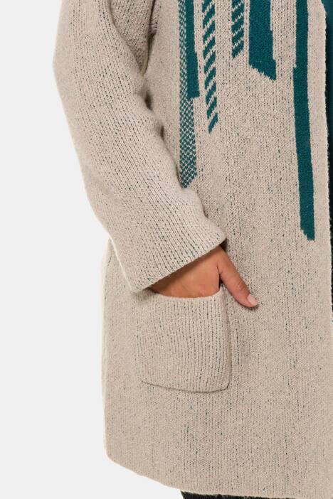Cardigan, lang open model, 2 zakken