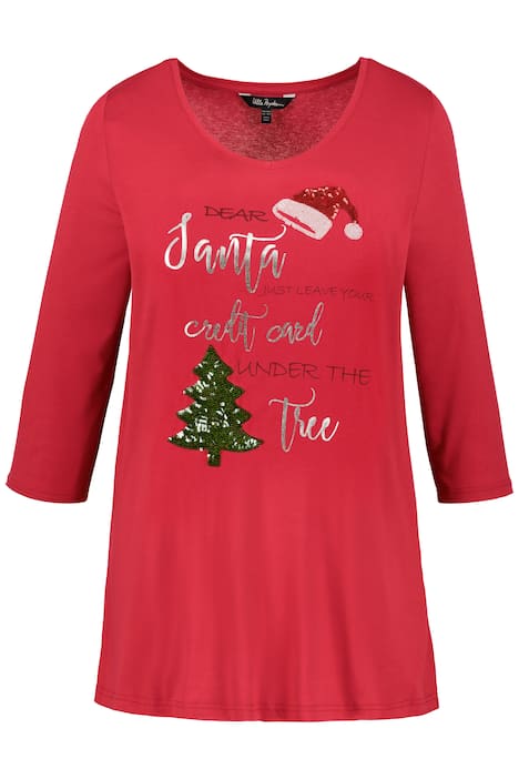 Dear Santa A-line Fit Sequin Accent Knit Top