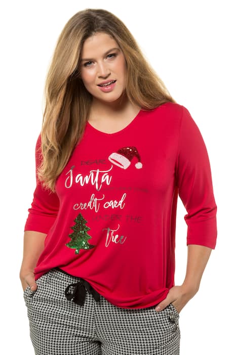 Dear Santa A-line Fit Sequin Accent Knit Top