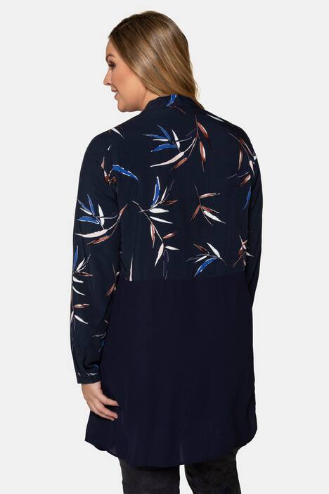 Blusenjacke, florales Muster, lange, offene Form