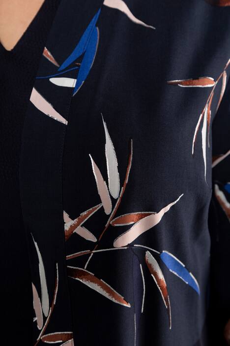 Blusenjacke, florales Muster, lange, offene Form