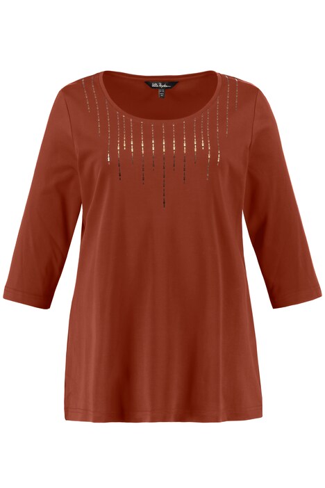Metallic Lines Round Neck Classic Fit Pima Cotton Tee