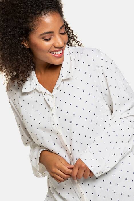 Hemdbluse, Sternenmuster, verdeckte Knopfleiste