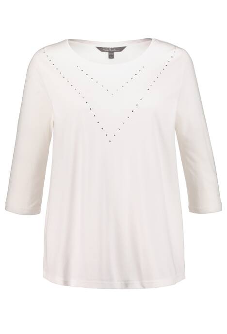 Shirt, classic, ronde hals, 3/4 mouwen