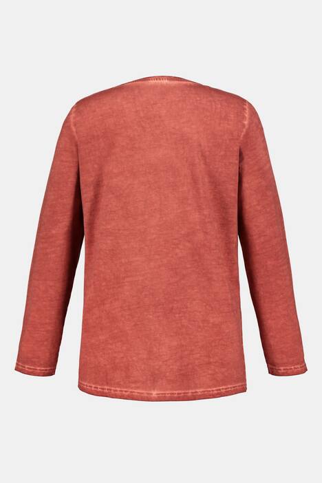 Shirt, Blütenmotiv, Classic, Pailletten, cold dyed