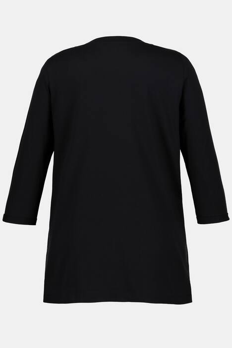 Shirt, Stickerei, A-Linie, 3/4-Arm, Modalmischung