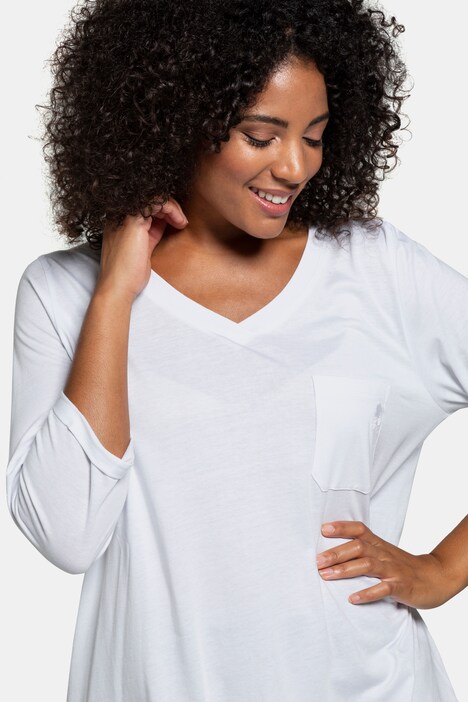 Shirt, A-lijn, ronde hals, 3/4 mouwen