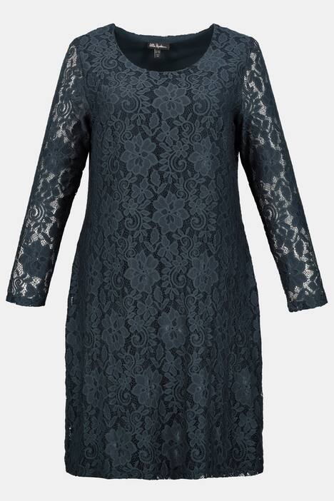 Spitzenkleid, Körperfütter, transparente Spitzenärmel