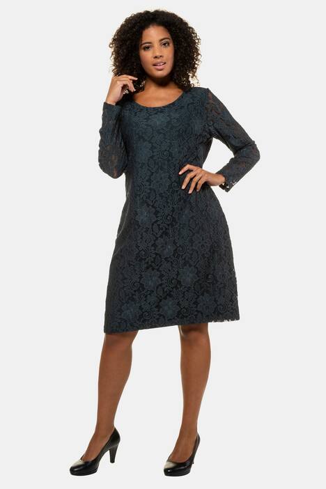 Spitzenkleid, Körperfütter, transparente Spitzenärmel