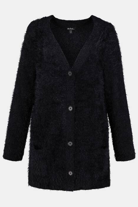 Cardigan, Fancystrick, tiefer V-Ausschnitt