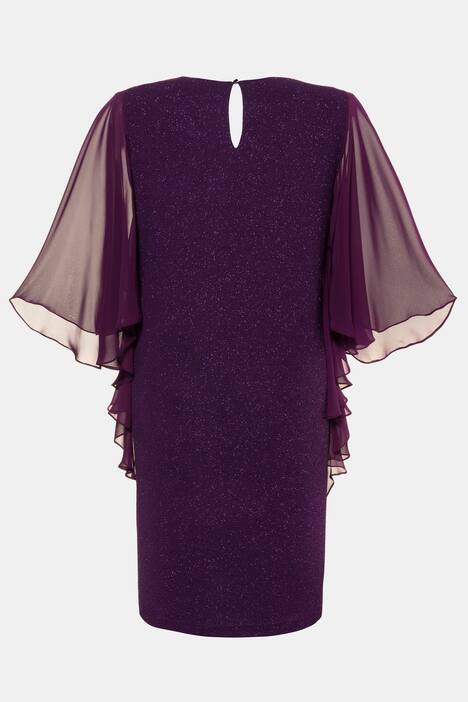 Abendkleid, Metallic-Effekt, Chiffon-Flügelärmel
