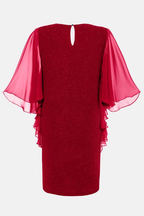 Abendkleid, Metallic-Effekt, Chiffon-Flügelärmel