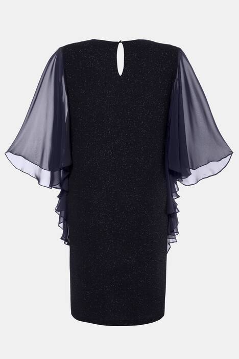 Abendkleid, Metallic-Effekt, Chiffon-Flügelärmel