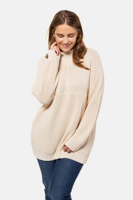 Pullover, Bio-Baumwolle, Strukturstrick, Langarm, PURE
