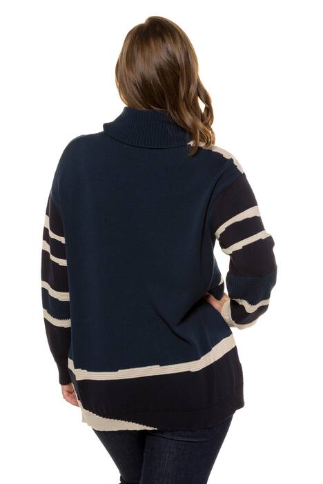 Pullover, gemustert, Rollkragen, Biobaumwolle