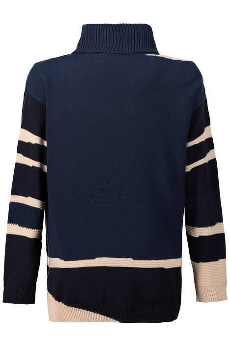 Pullover, gemustert, Rollkragen, Biobaumwolle