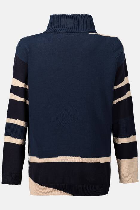 Pullover, gemustert, Rollkragen, Biobaumwolle