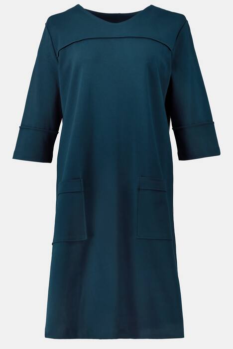 Kleid, Querbiese, 3/4-Ärmel, Jersey, Biobaumwolle