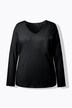 Shirt, slim, V-hals, lange mouw