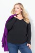 Shirt, slim, V-hals, lange mouw