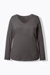 T-shirt Coupe Slim Fit, décolleté en V et manches longues