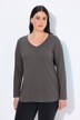 T-shirt Coupe Slim Fit, décolleté en V et manches longues