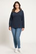 T-shirt Coupe Slim Fit, décolleté en V et manches longues