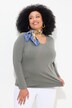 T-shirt Coupe Slim Fit, décolleté en V et manches longues