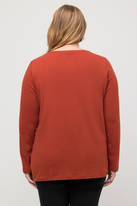 T-shirt Coupe Slim Fit, décolleté en V et manches longues