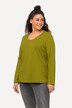 T-shirt Coupe Slim Fit, décolleté en V et manches longues