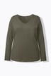 Shirt, slim, V-hals, lange mouw