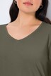 Shirt, slim, V-hals, lange mouw