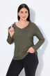 Shirt, slim, V-hals, lange mouw