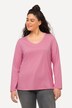 T-shirt Coupe Slim Fit, décolleté en V et manches longues