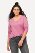 T-shirt Coupe Slim Fit, décolleté en V et manches longues