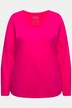 Shirt, slim, V-hals, lange mouw