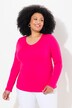 Shirt, slim, V-hals, lange mouw