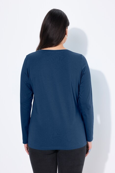 Shirt, Slim, V-Ausschnitt, Langarm