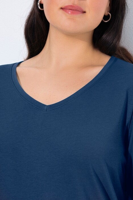 Shirt, Slim, V-Ausschnitt, Langarm