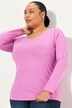 Shirt, slim, V-hals, lange mouw