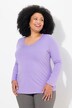 T-shirt Coupe Slim Fit, décolleté en V et manches longues