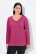 T-shirt Coupe Slim Fit, décolleté en V et manches longues