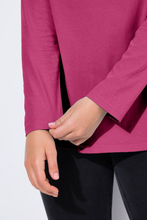 Camisa, entallada, escote en V, manga larga