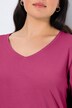 T-shirt Coupe Slim Fit, décolleté en V et manches longues