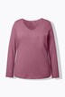 Shirt, slim, V-hals, lange mouw