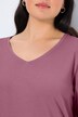 Shirt, slim, V-hals, lange mouw