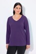 T-shirt Coupe Slim Fit, décolleté en V et manches longues