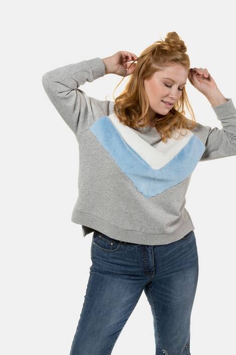 Sweatshirt, Webpelz-Einsatz, Langarm